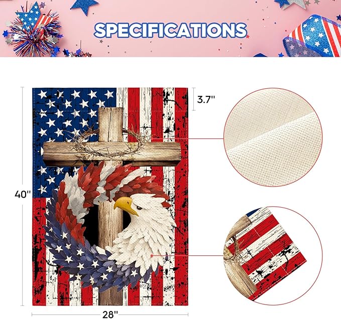 Bandera de Casa Patriótica Águila y Estrellas 28x40 Pulgadas Doble Cara miniatura 3