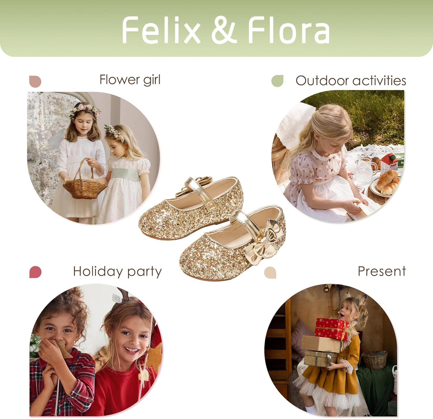 Felix & Flora Toddler Flower Girl Dress Shoes - Baby Girl Ballet Mary Jane Flats for Party School Wedding - Image 6