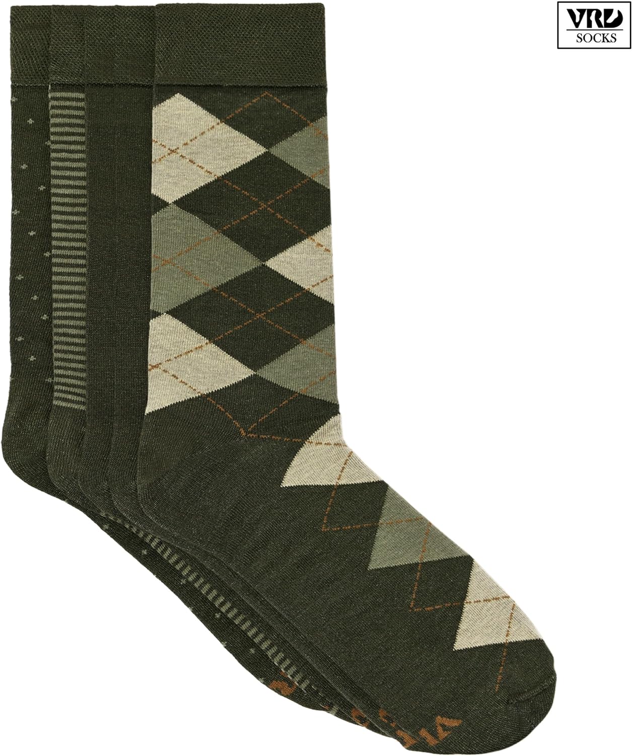 VRD Men’s Dress Socks Bamboo Rayon 5-Pack Crew Socks Fits Shoe Size 8-13 Gift Box - Image 10