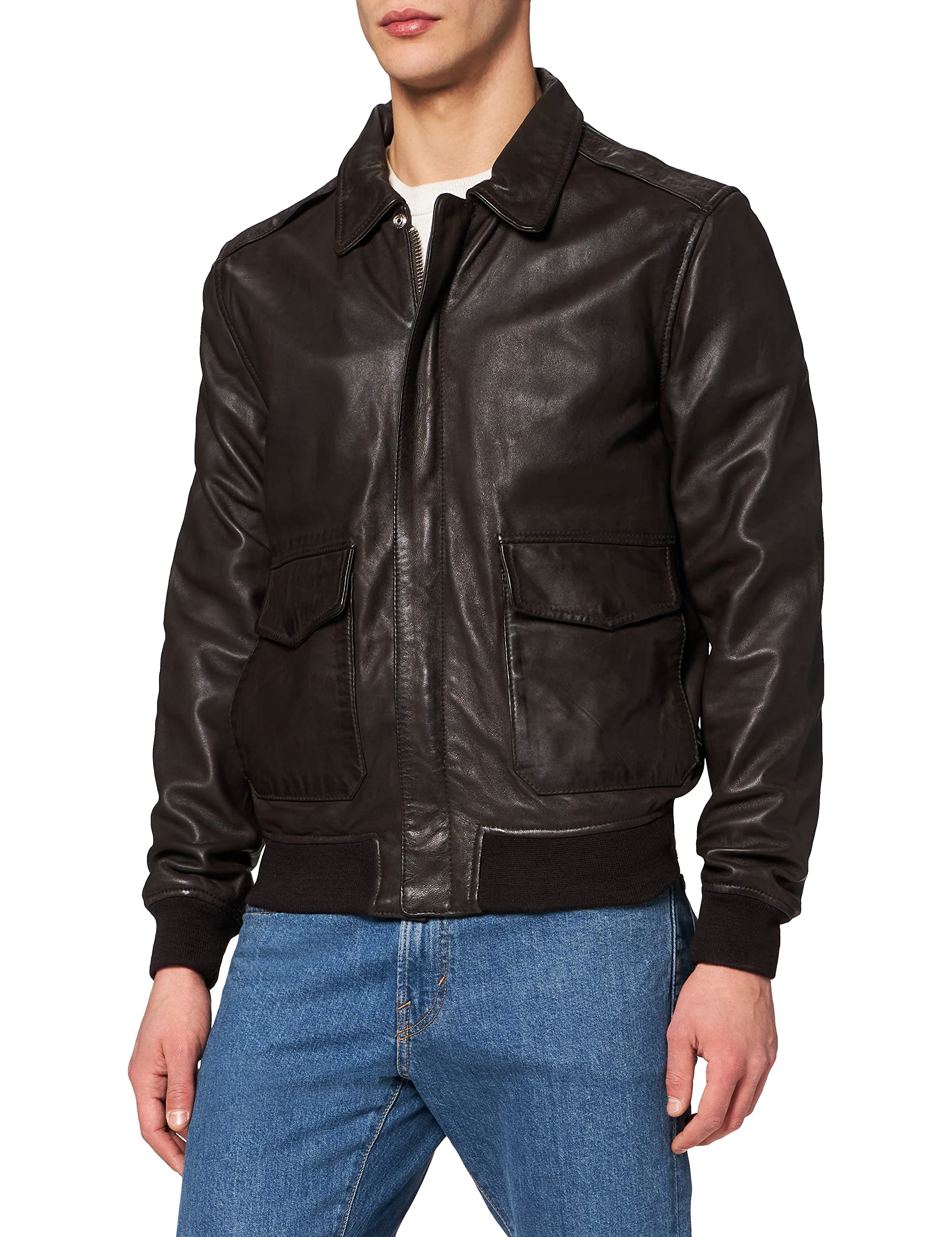 Schott NYC Men's Lcflightwx Jacket Not Applicable, Brown (Brown Brown), Large