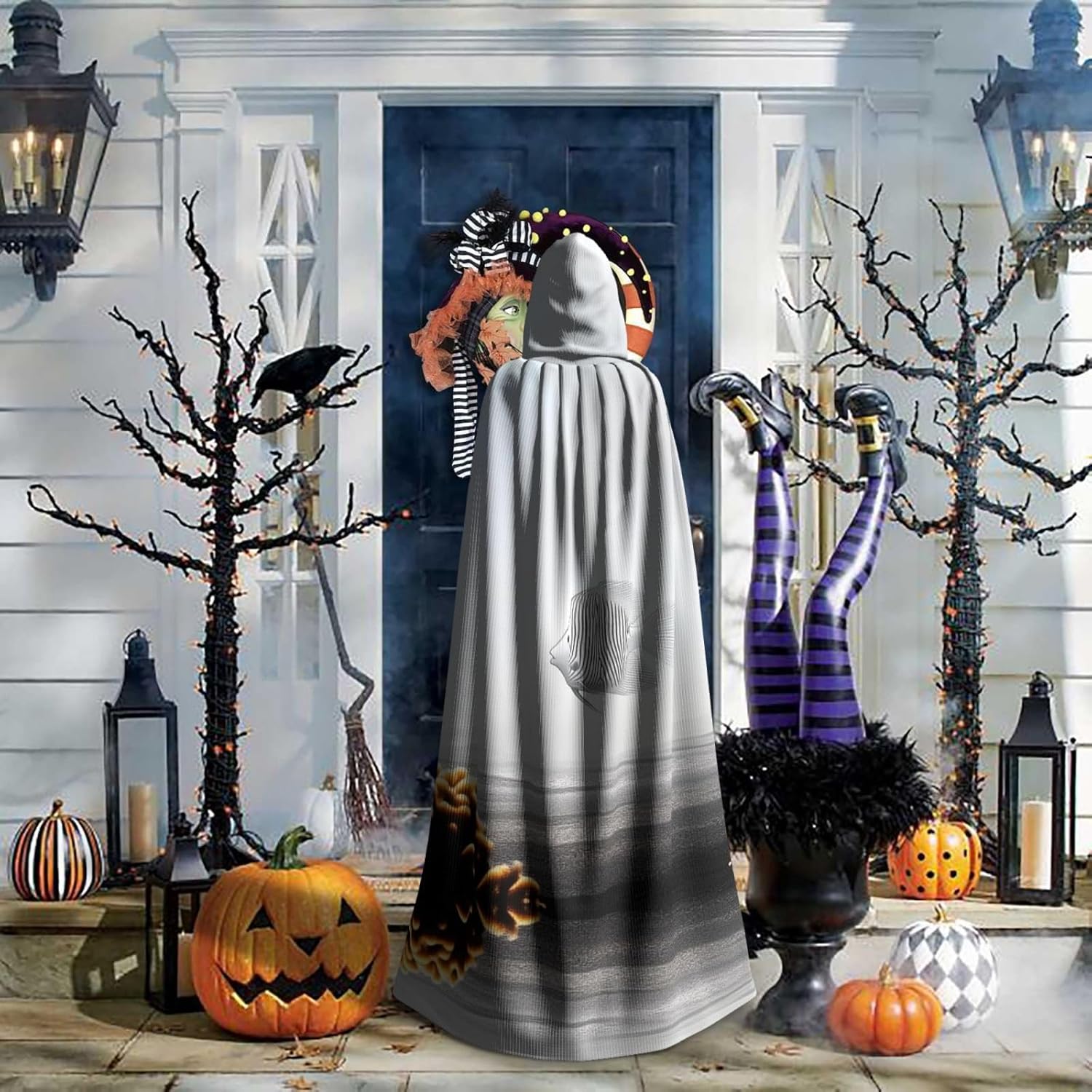 Butterfly fish1 Unique Darkness Poncho Shawl - Customizable Wearable Blanket for Women, Perfect Halloween Costume Accessory, Knight, Akatsuki, and More