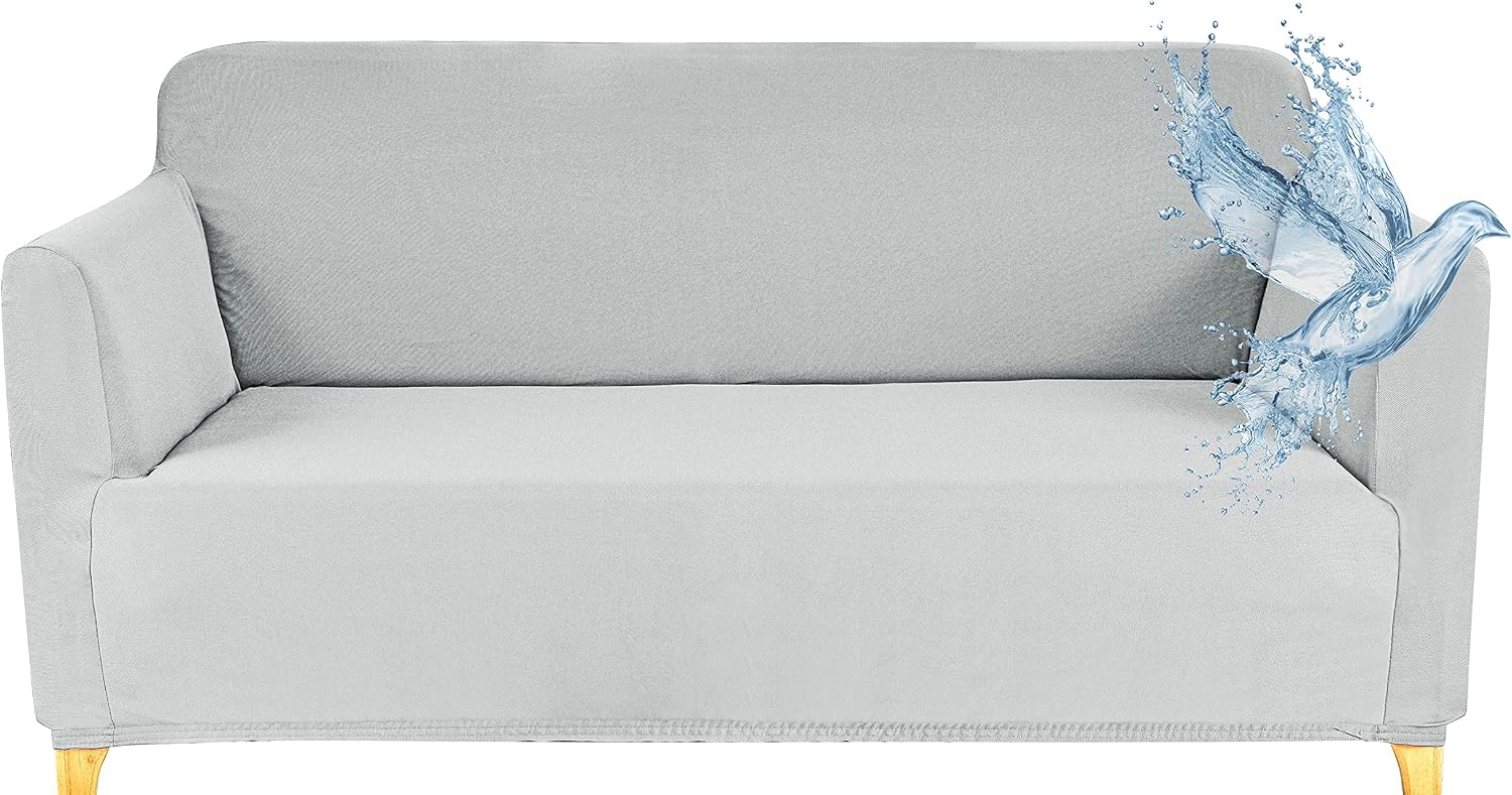 Copridivano Impermeabile Antiscivolo 1-5 Posti, Copri Divano Elasticizzato Anti-Graffio Per Animali, Lavabile (Khaki B, 305-360 Cm)