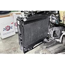 CSF Radiator, Auxiliary, 11.102 in W x 7.480 in H x 1.65 in D, Driver Side Inlet, Driver Side Outlet, Aluminum, Black Powder Coat, Each