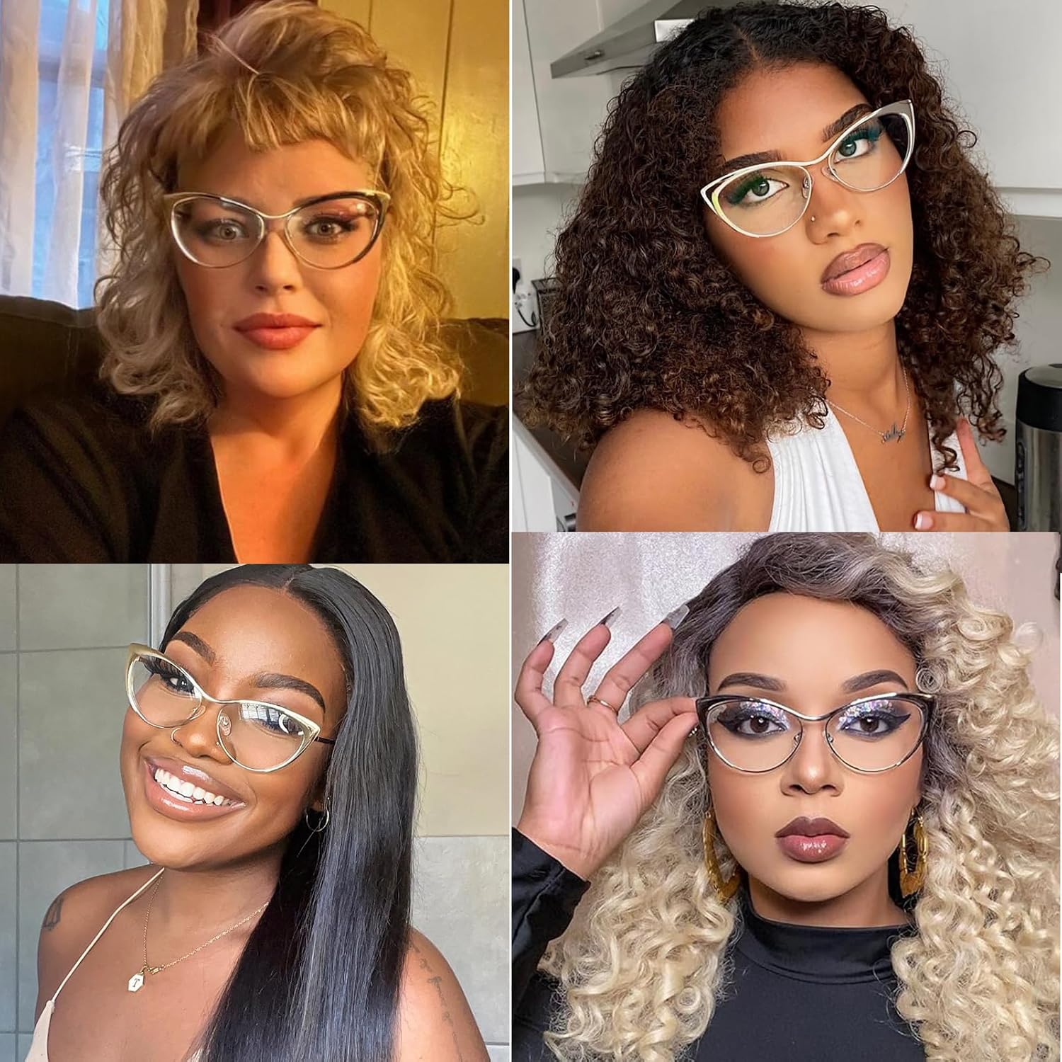 KFPH Cat Eye Glasses,Fashion Cute Blue Light Glasses for Woman image 3