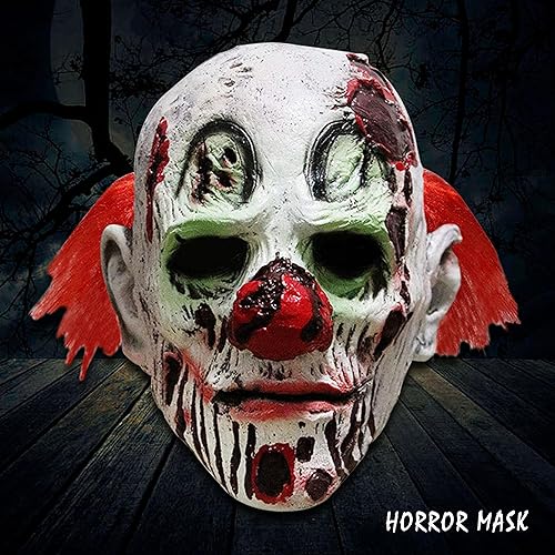 Miniatura 6 de Máscara de Halloween para adulto, máscara de esqueleto de payaso aterrador, máscaras de látex para cosplay, accesorios de fiesta