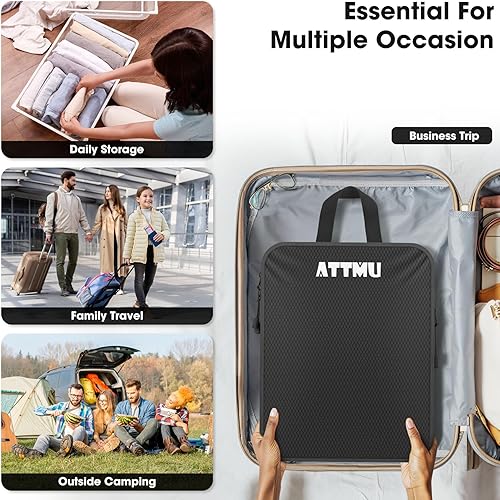 Vista 7 de Juego de 8 cubos de embalaje de compresión, cubos de embalaje expandibles para accesorios esenciales de viaje, bolsas de compresión de viaje