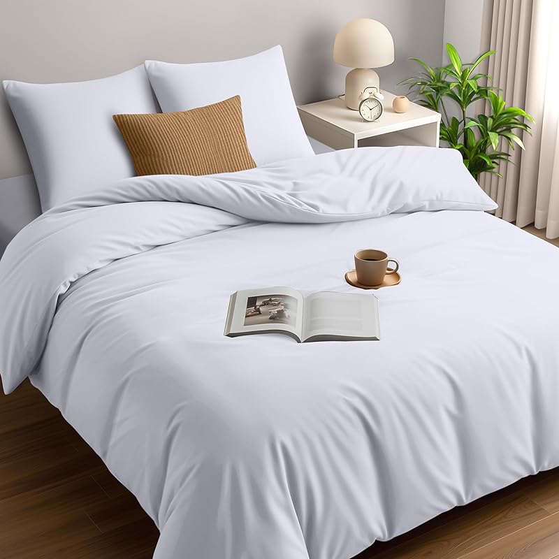 Utopia Bedding Housse de Couette 240x260 cm avec 2 Taies d'oreiller 65x65 cm (Blanc) - Parure de Lit