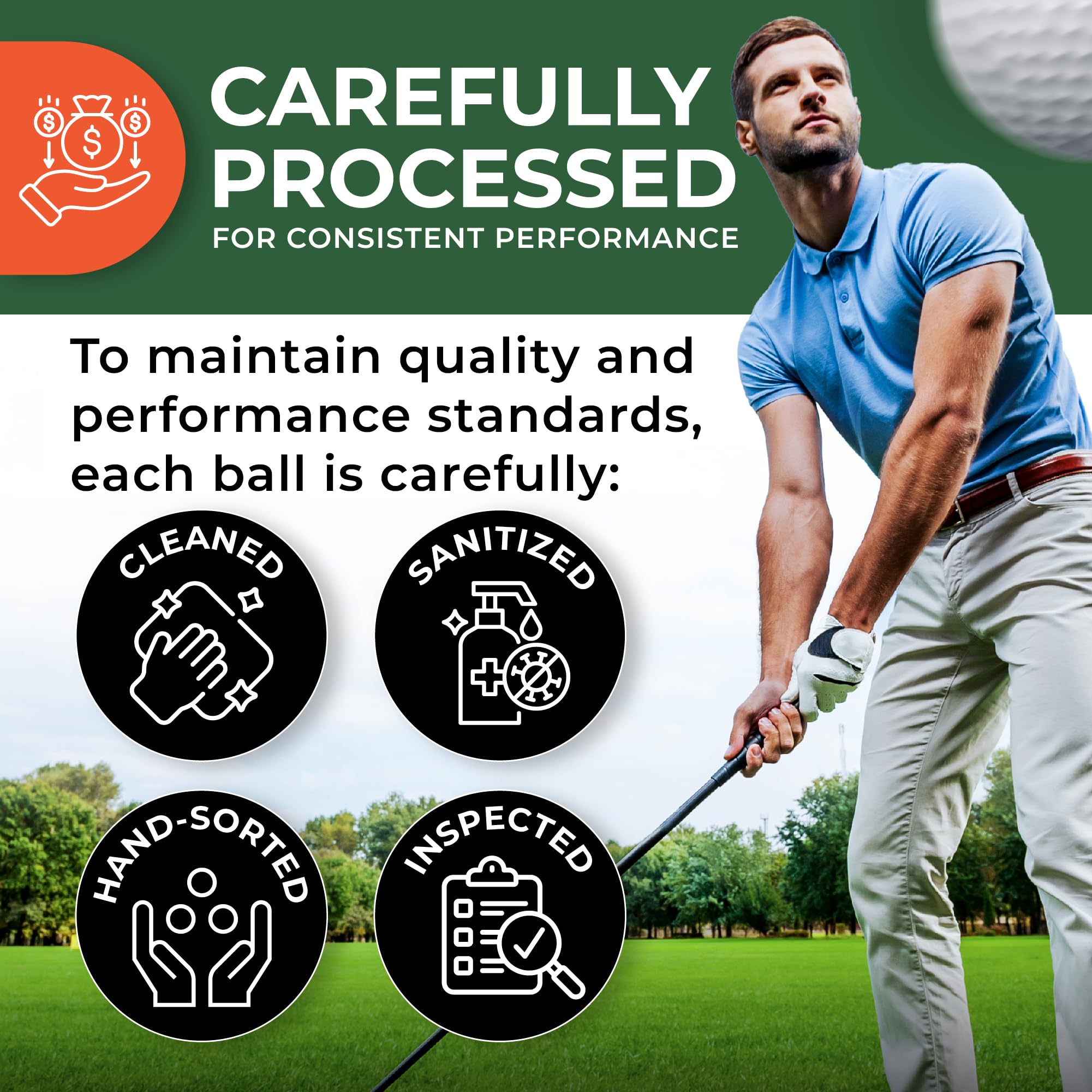Golf Ball Monkey Günstige recycelte Golfbälle für Taylormade Golfbälle, weiße Mischung, 50 Stück, in gutem Zustand, TP5, TP5X, ProjectA, Tour Response, Distance Plus, RBZ und mehr (inkl. Netztasche)