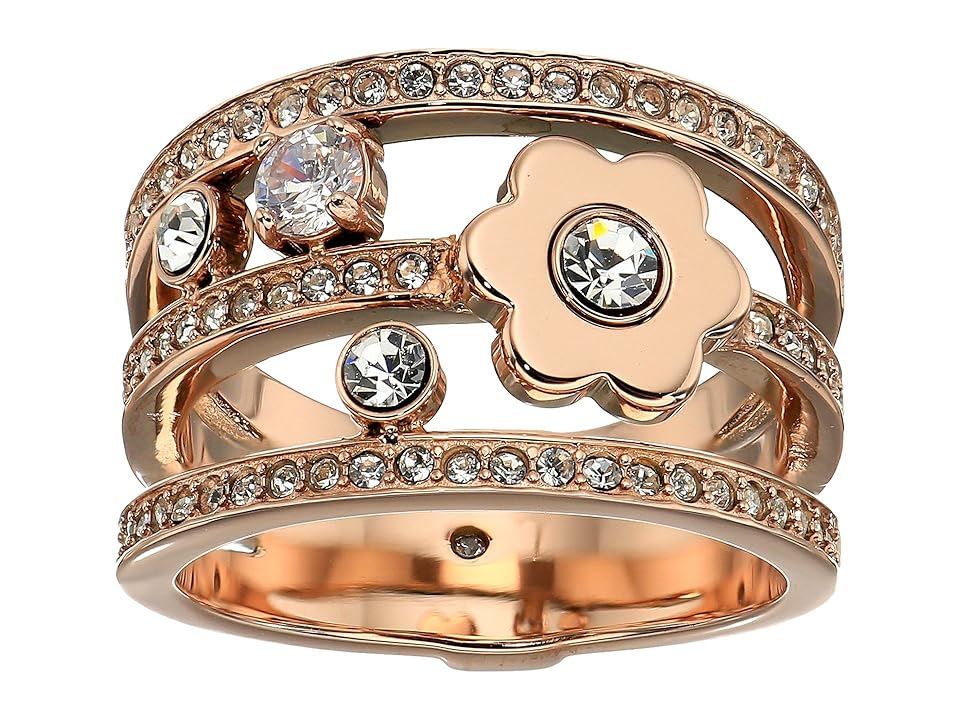 

Michael Kors In Full Bloom Floral and Crystal Accent Stacked Ring (Rose Gold) Ring