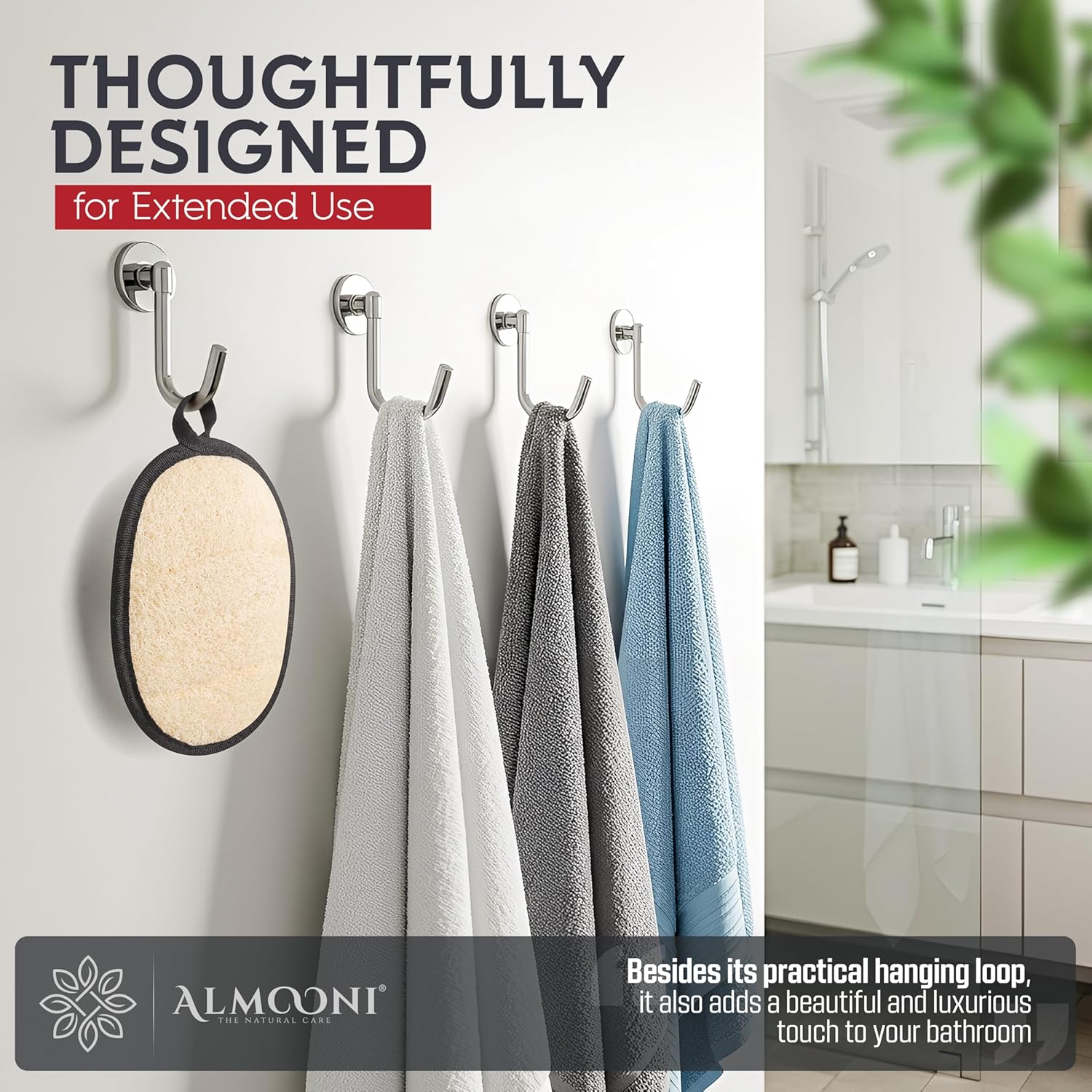 Sturdy Natural Loofah for Men, The Ultimate Men's Loofah Body Scrubber Made with Natural Egyptian Shower luffa Sponge, Bath Shower Sponge lufas for Men - 2 Count (1 Pack) - Black - Image 7