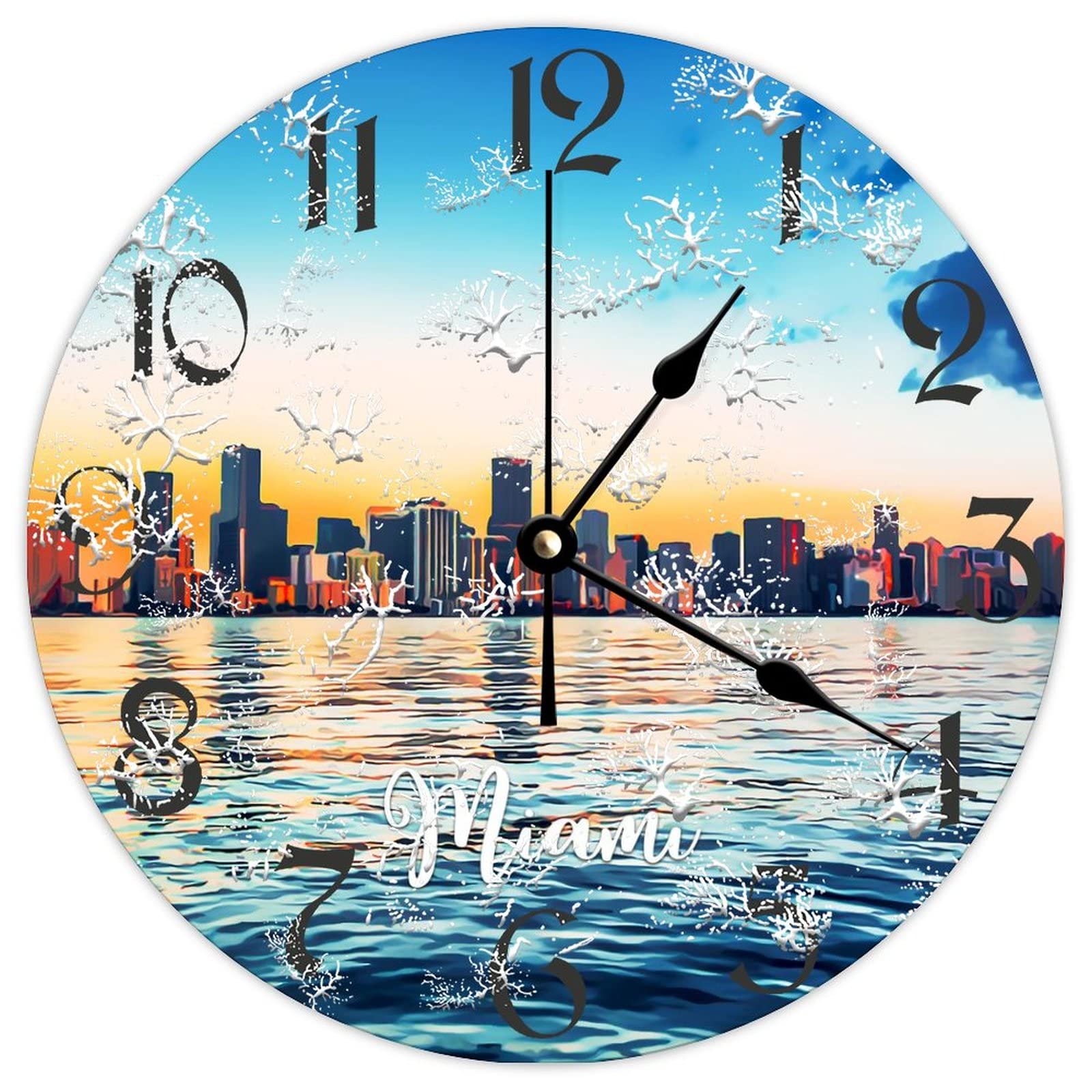 Horloge en bois rétro Miami City pour réveiller la décoration de votre cuisine