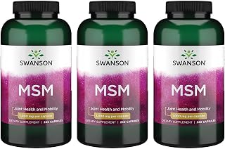 Swanson MSM - Essential Minerals Promoting Mobility & Joint Health Support - Helps to Maintain Connective Tissue Health Including Cartilage, Collagen, & Hair - (240 Capsules, 1000mg Each) 3 Pack