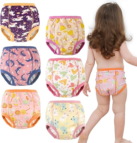 Pantalones de entrenamiento para ir al baño para bebé, ropa interior de algodón cómoda y gruesa para niñas