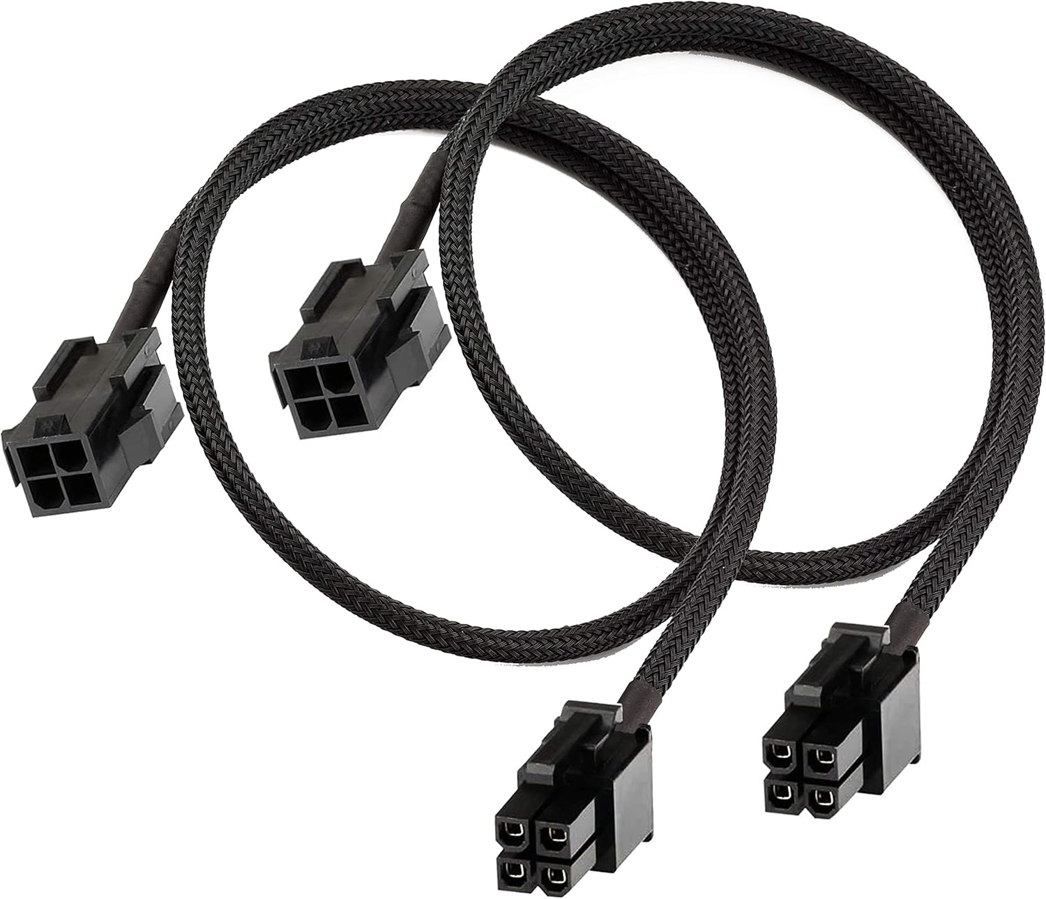 ATX CPU 4 Pin Female to Male Motherboard Extension Cable 12V for Power Supply 24 Inches (2 Pack)