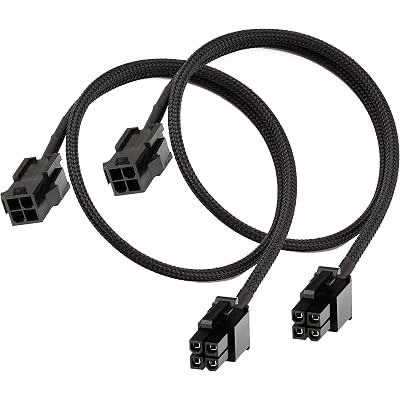ATX CPU 4 Pin Female to Male Motherboard Extension Cable 12V for Power Supply 24 Inches (2 Pack)