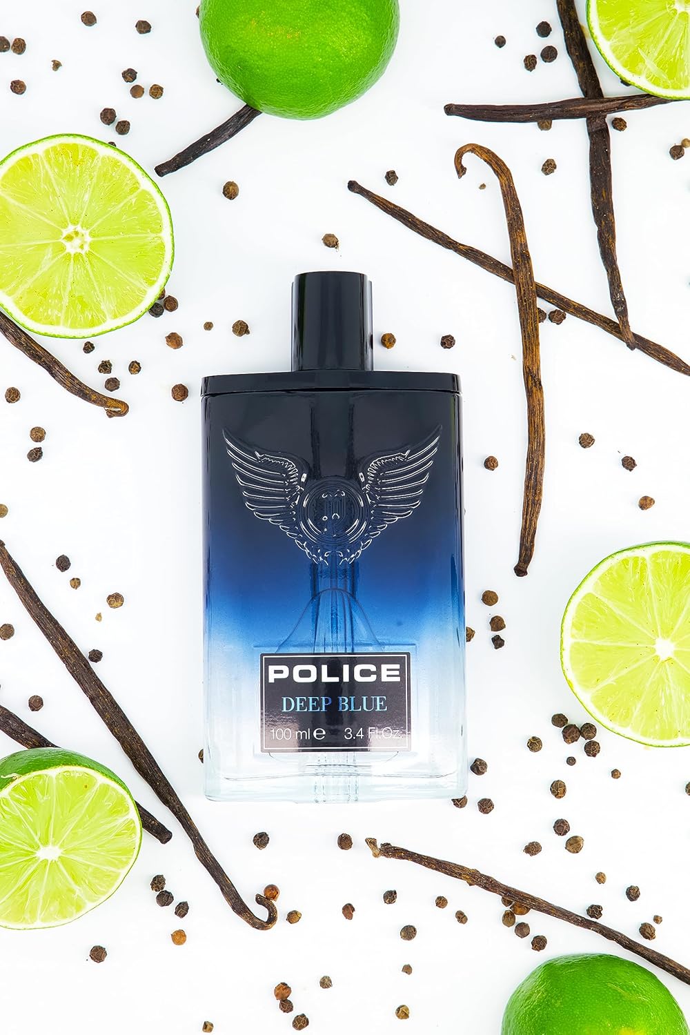 Police Deep Blue - Men's Fragrance - Refreshing Scent With Notes of Bergamot, Black Pepper, Orange Blossom, Nutmeg and Vanilla - 3.4 Oz EDT Spray