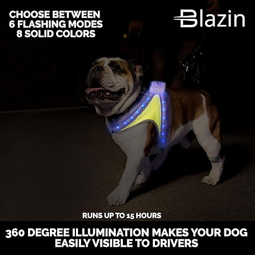 Miniatura 2 de BLAZIN Arnés de seguridad para perro, mira a tu perro desde 1000 pies de distancia, recargable por USB, impermeable, ligero, ajustable, 8 colores