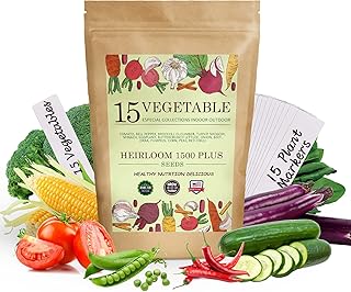 Vegetable Garden Seeds for Planting - 15 Varieties Seed Packets Kit, Non GMO Heirloom Seeds, 15 Plant Markers, Electronic ...