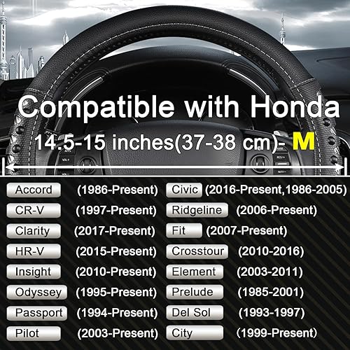 Miniatura 34 de West Llama Cubierta personalizada del volante del coche del coche para Honda (negro)