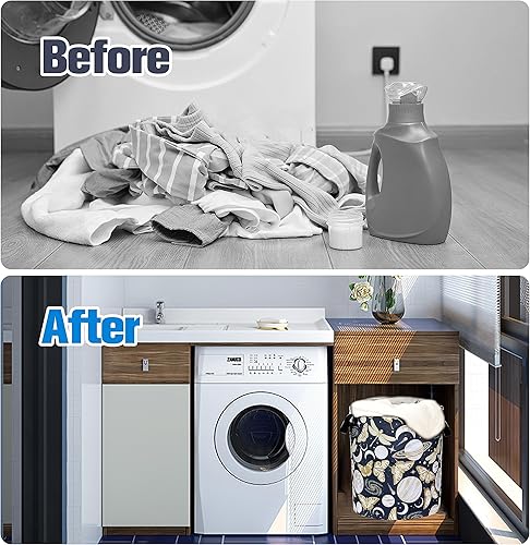 Miniatura 5 de Cesta de lavandería con diseño de mariposa y luna, para insectos, plegable, impermeable, de tela Oxford, cesta de almacenamiento de ropa, cubo de