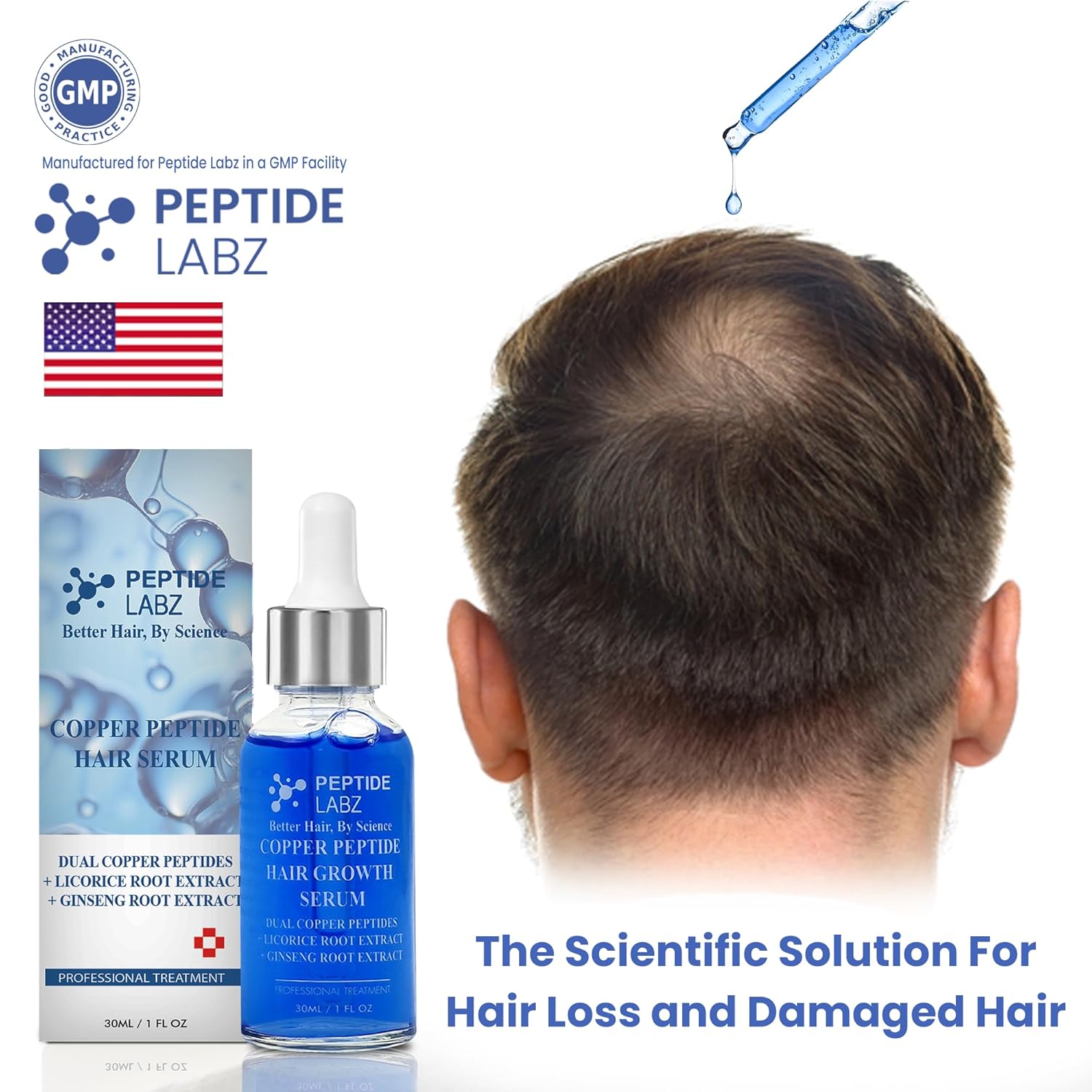 Copper Peptide Hair Serum with Copper Tripeptide-1 – Dual Peptide Scalp Treatment plus Licorice Root Extract - Image 3