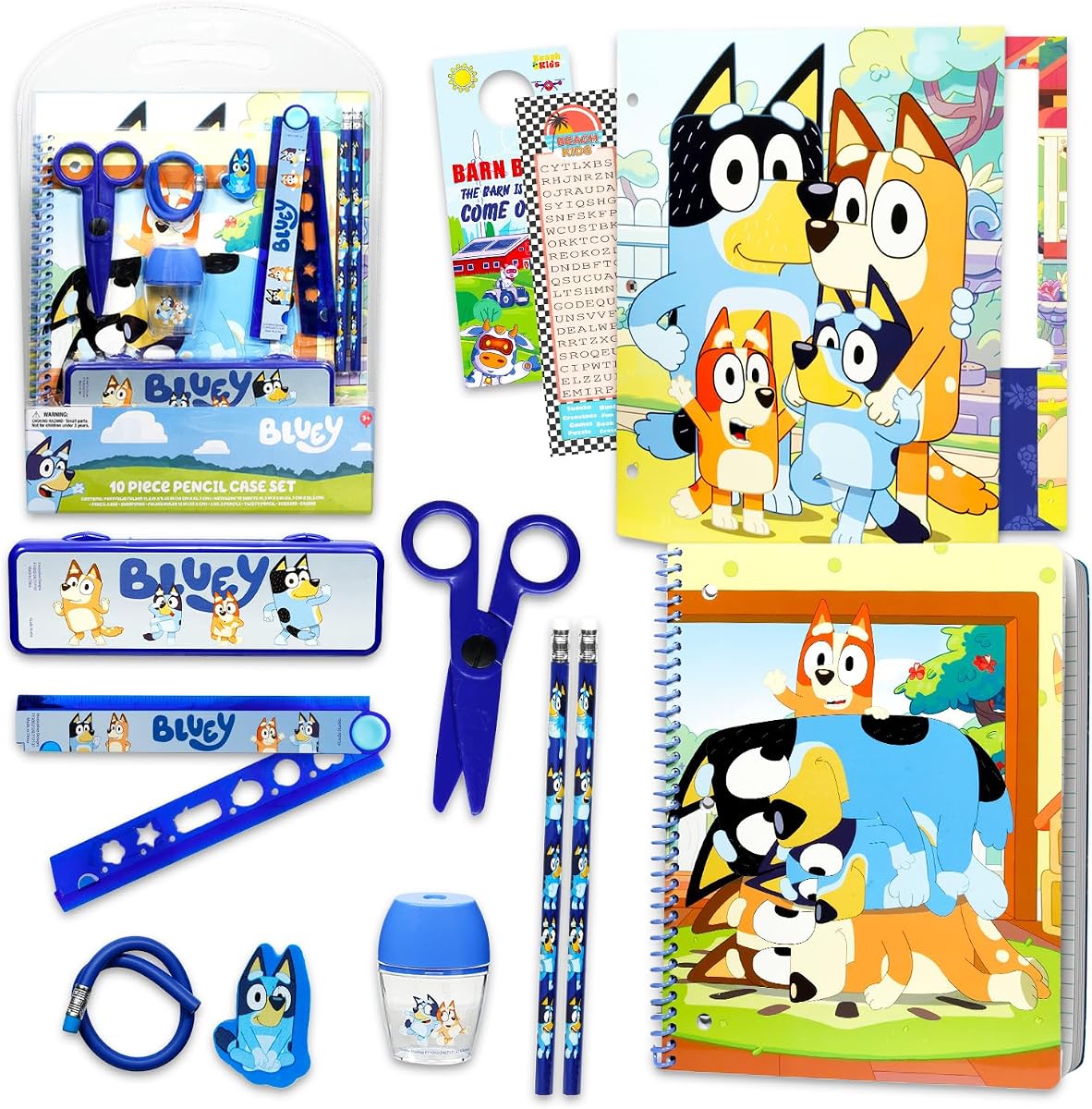Bluey School Supplies for Toddlers Bundle w Notebook, Folder, Pencils, More | 11Pc Bluey Back to School Essentials, Elementary Classroom Must Haves for Stationery, Organization Plus Bookmark, More