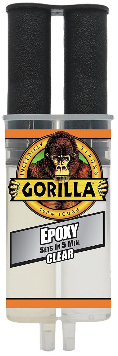 Hottest Sales Gorilla 2 Part Epoxy, 5 Minute Set, .85 ounce Syringe, Clear, (Pack of 12)