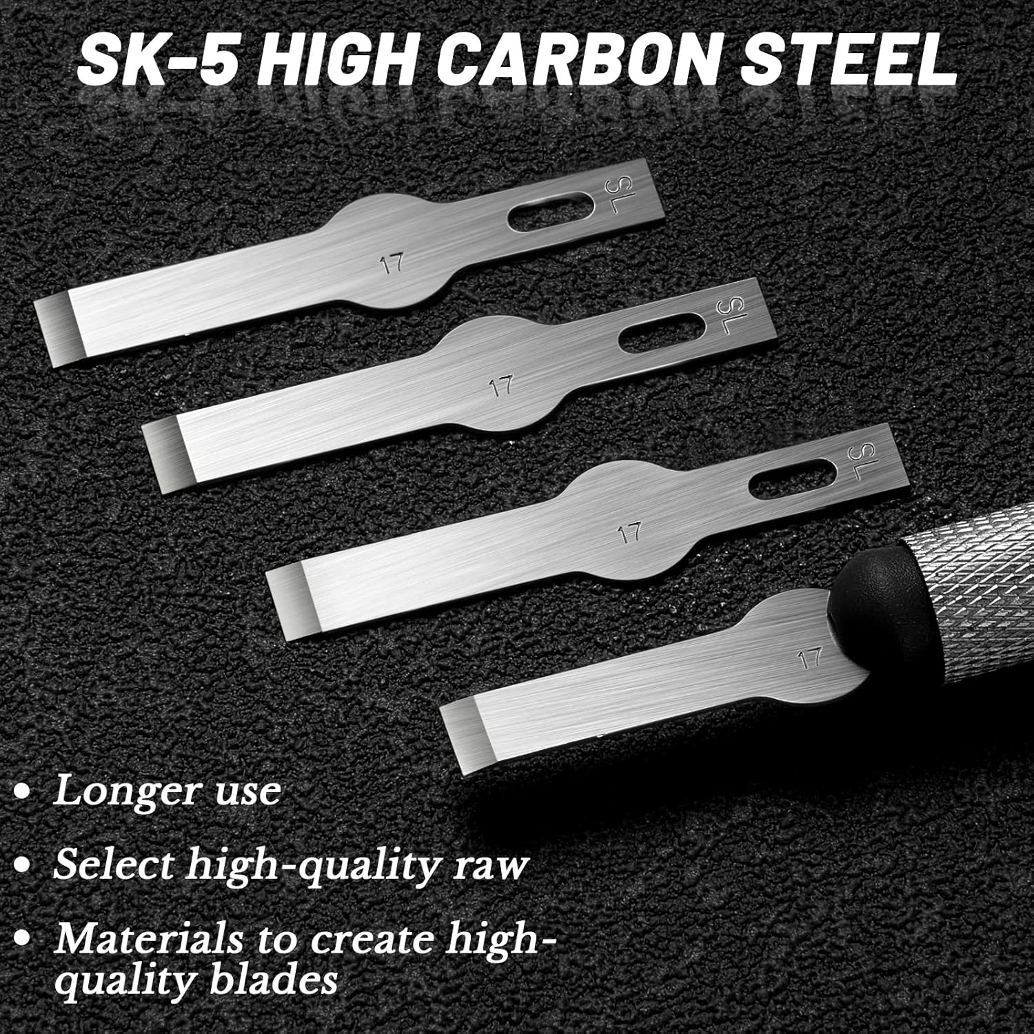 40 Pack Craft Knife Blades, #17 Hobby Knife Replacement Blades, High Carbon Steel Precision Blade Refills for Scrapbooking, Cutting, Carving, Chiseling, Stencil, DIY Art Projects