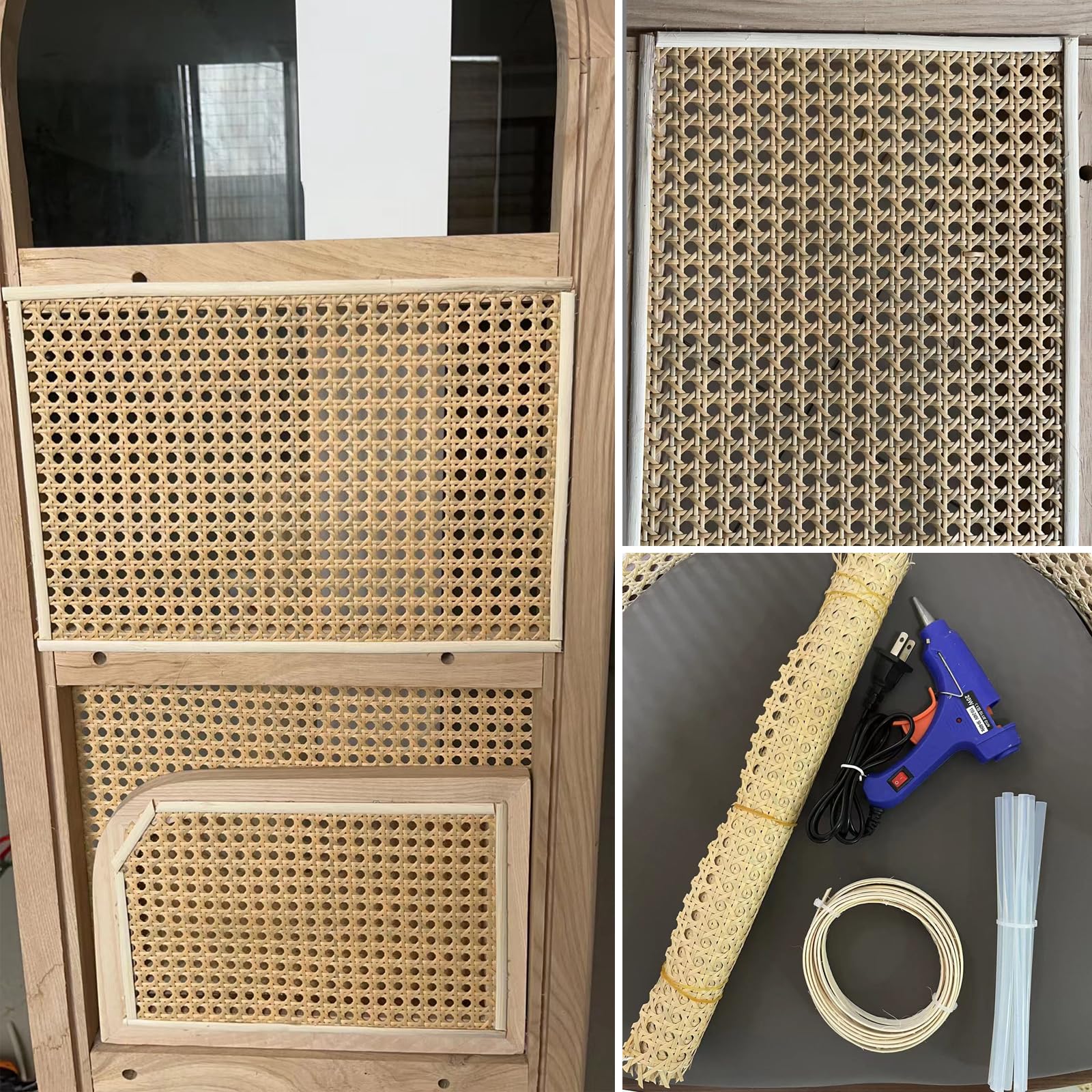 Wiener Vlechtwerk, 200 x 40 cm, schimmelbestendig, brede rotan riem
