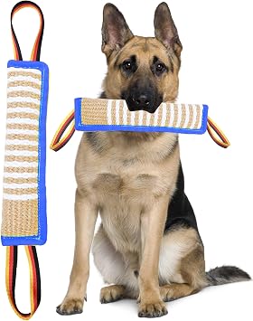 Clysoru Dog Tug Toy Tough Jute Bite Pillow Lasting Training Equipment Puppy to Large Dogs Interactive for Large and Small