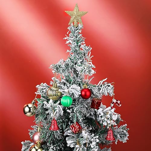 Miniatura 3 de Hanaive Mini adorno para árbol de Navidad, estrella pequeña para árbol de Navidad, decoración del hogar (dorado brillante, 1.77 pulgadas)