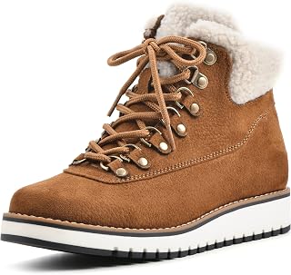 White Mountain Women's Cozy Hiking Bootie - Water-Resistant Scotchgard, Plush Collar, Cozy Ankle Boots for Winter $29.99