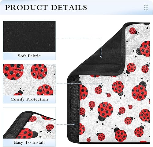 Miniatura 4 de Protector de hombro para cinturón de seguridad para niños, diseño de mariquitas, diseño de mariposas azules, funda para cinturón de seguridad,