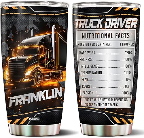 Vaso personalizado de regalo para conductores de camiones, taza de café aislada de acero inoxidable de 20 onzas, taza de viaje, regalo del día del