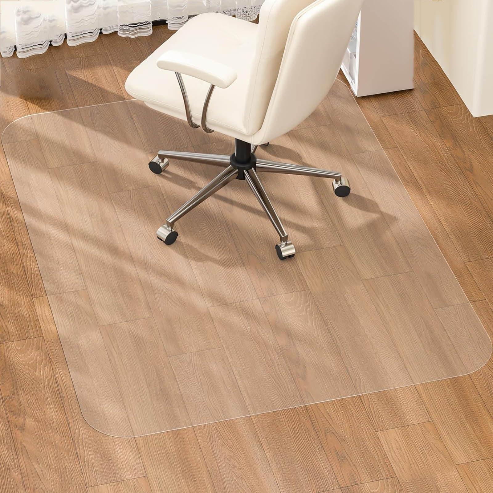 Alfombrilla Transparente para Silla, Alfombra Protectora para Escritorio Suelos Duros, Mantel Rectangular de PVC, Antiarañazos Grosor 1.5 mm Dimensiones Personalizadas