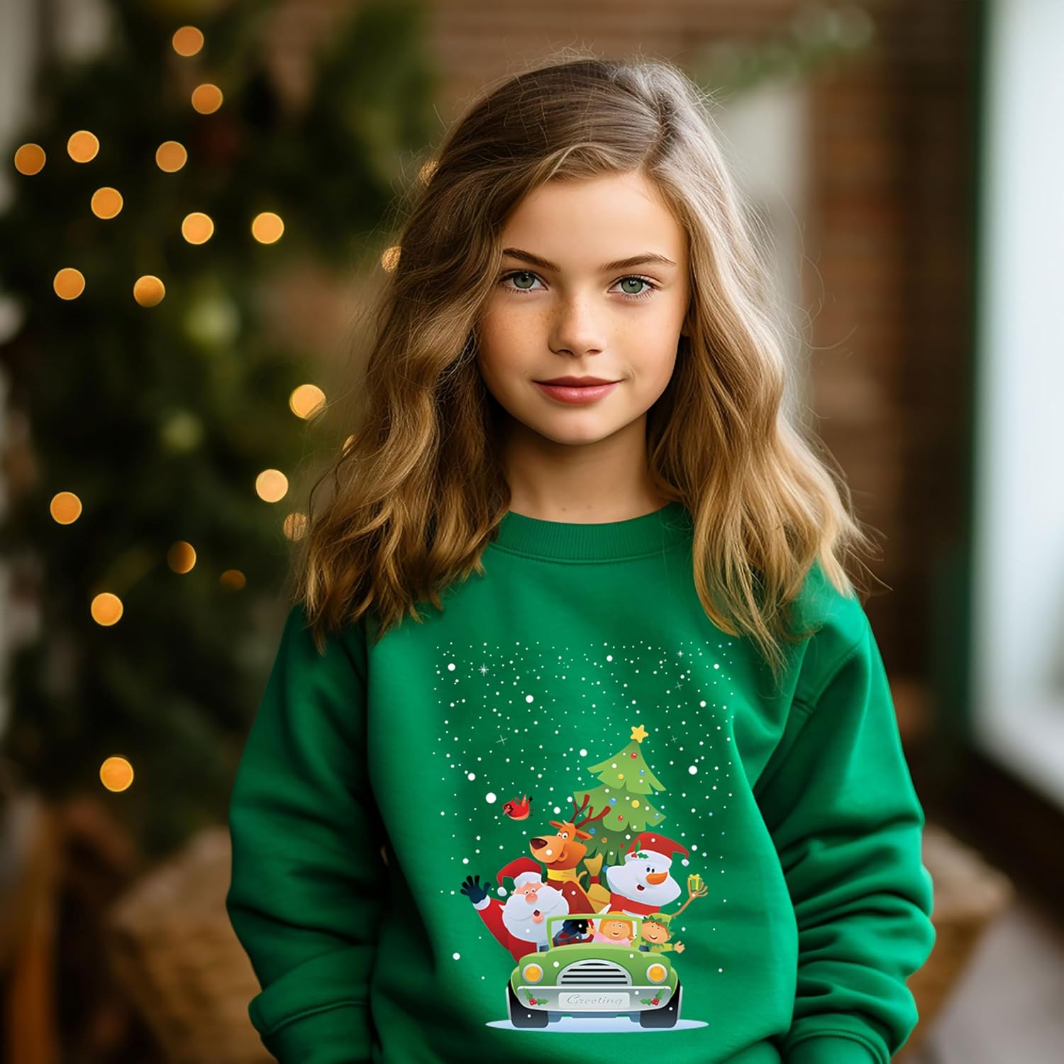 Kids Christmas Sweatshirt Boys Girls Ugly Xmas Santa Claus Graphic Shirt Toddler Pullover Long Sleeve Outfit Tops