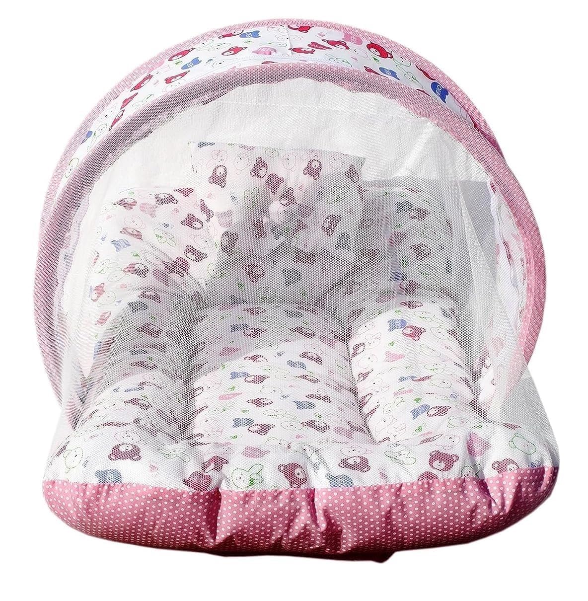 Mommers Foldable Baby Mosquito Net, Umbrella Net for Babies, for Safe & Easy Use, Ensures Your Baby's Better Sleep (0 to 8 Months) Pink