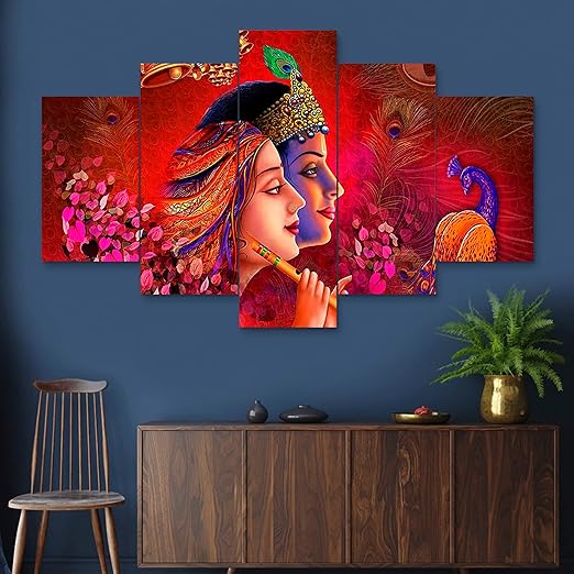 Saumic Craft Set of Five Framed Wall Painting for Home Decoration