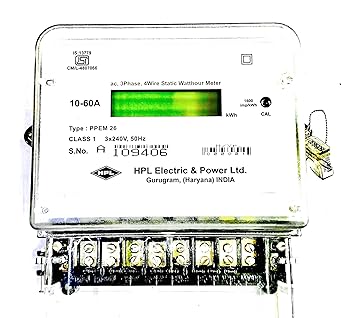 Litost Hpl Three Phase Electronic Energy Sub Energy Meter LCD Display (Rated Current- 10-60 Amp)
