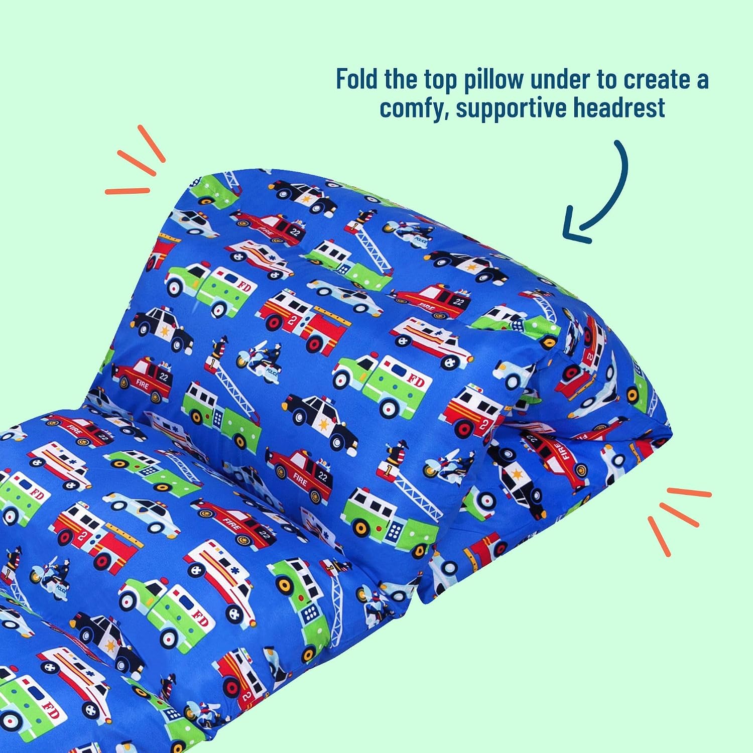 Wildkin Microfiber Pillowcase Lounger Cover – Travel-Friendly Sleepover Lounger, Fits Standard Pillows (Pillows Not Included), Soft Cotton Blend, Fun Patterns for Kids - Heroes