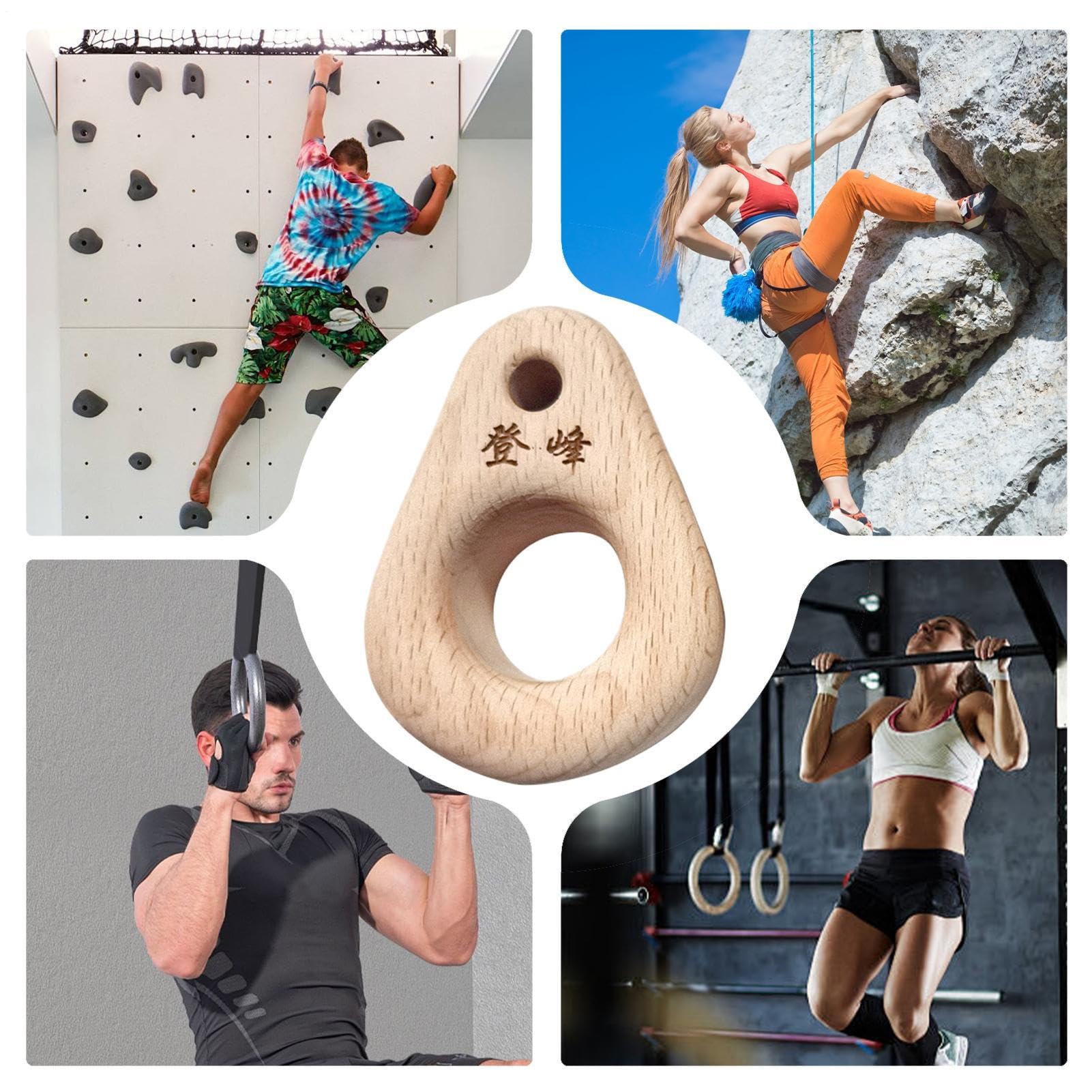 Hangboard Portátil De Madera Para Entrenar Fuerza De Dedos En Escalada, Con Agujeros Múltiples Y Cuerda Ajustable