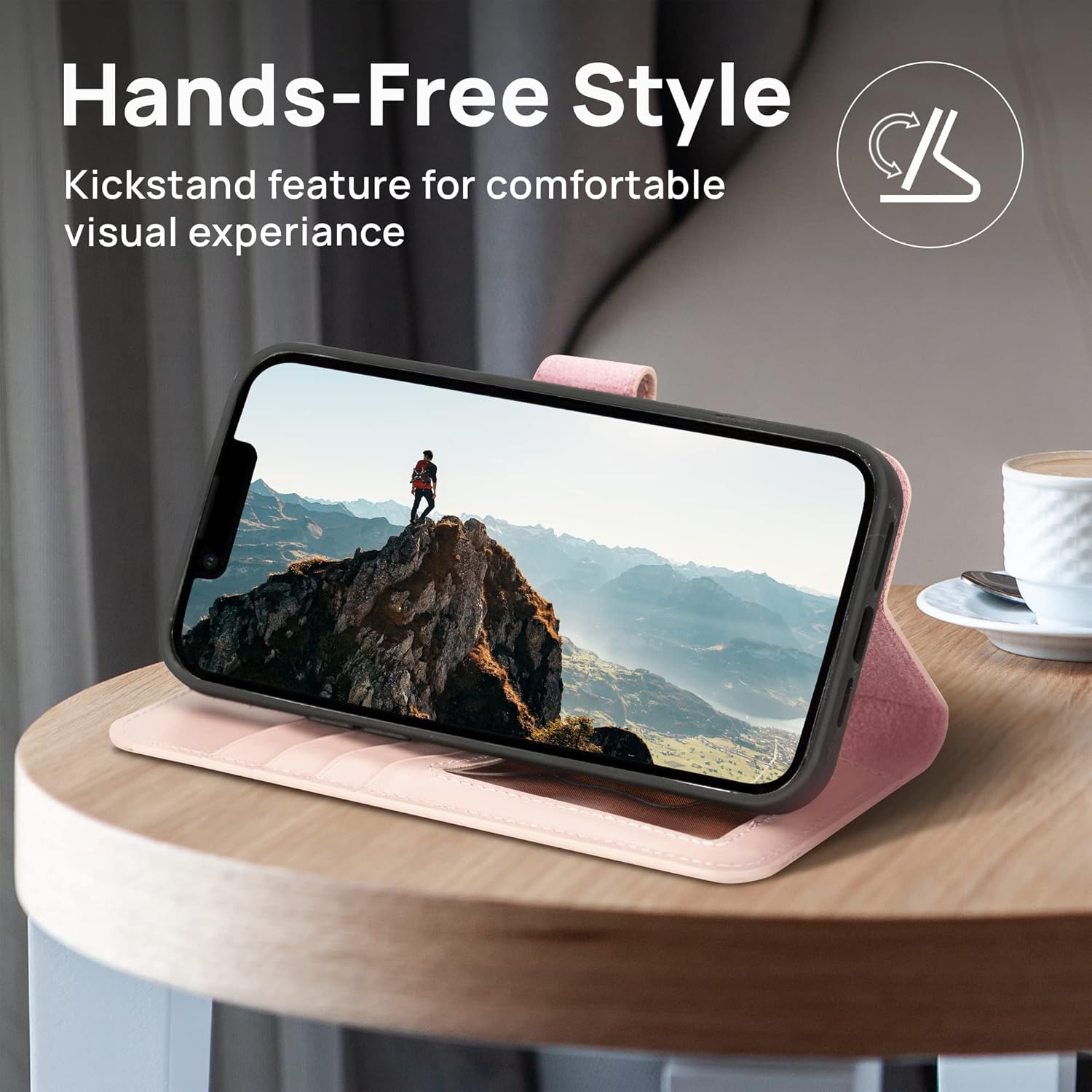 OXA Leather 2-in-1 Wallet Case Compatible with iPhone 11 Pro | Magnetic Detachable | Shockproof | RFID Blocking | Flip Case with Kickstand | - Pink