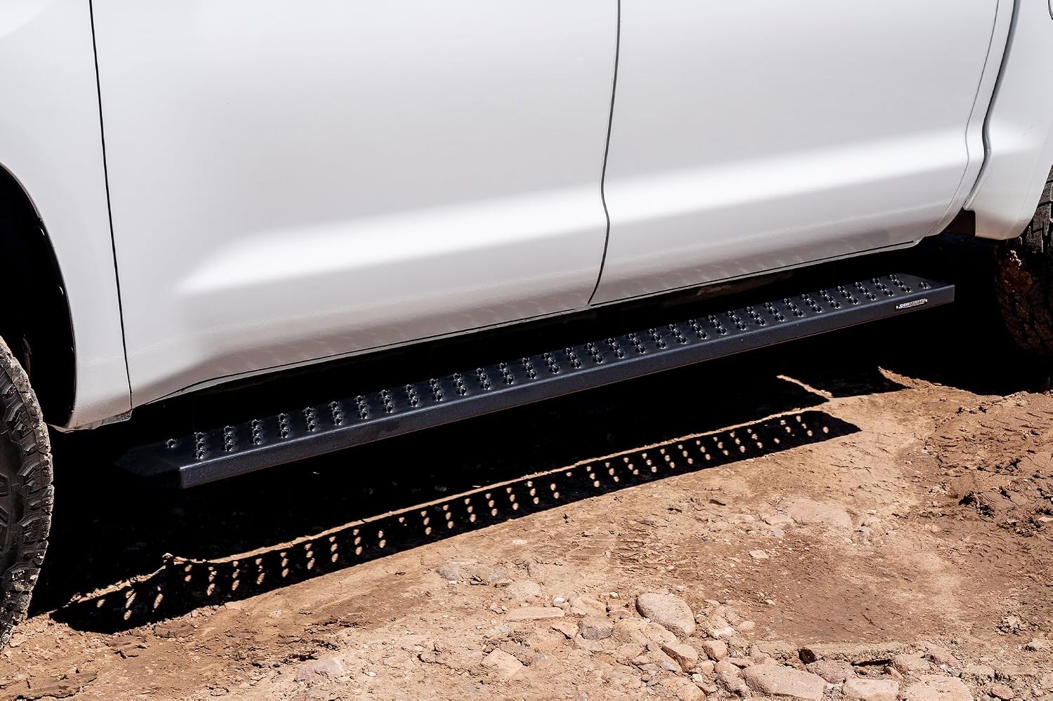 Raptor Series Running Boards Steps 6.5in Wide Sawtooth Grip Black Aluminum Compatible with 07-21 Tundra CrewMax Cab