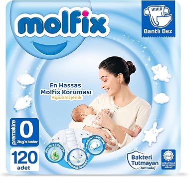 Molfix Premat re 0 Beden  ocuk Bezi 120 Adet