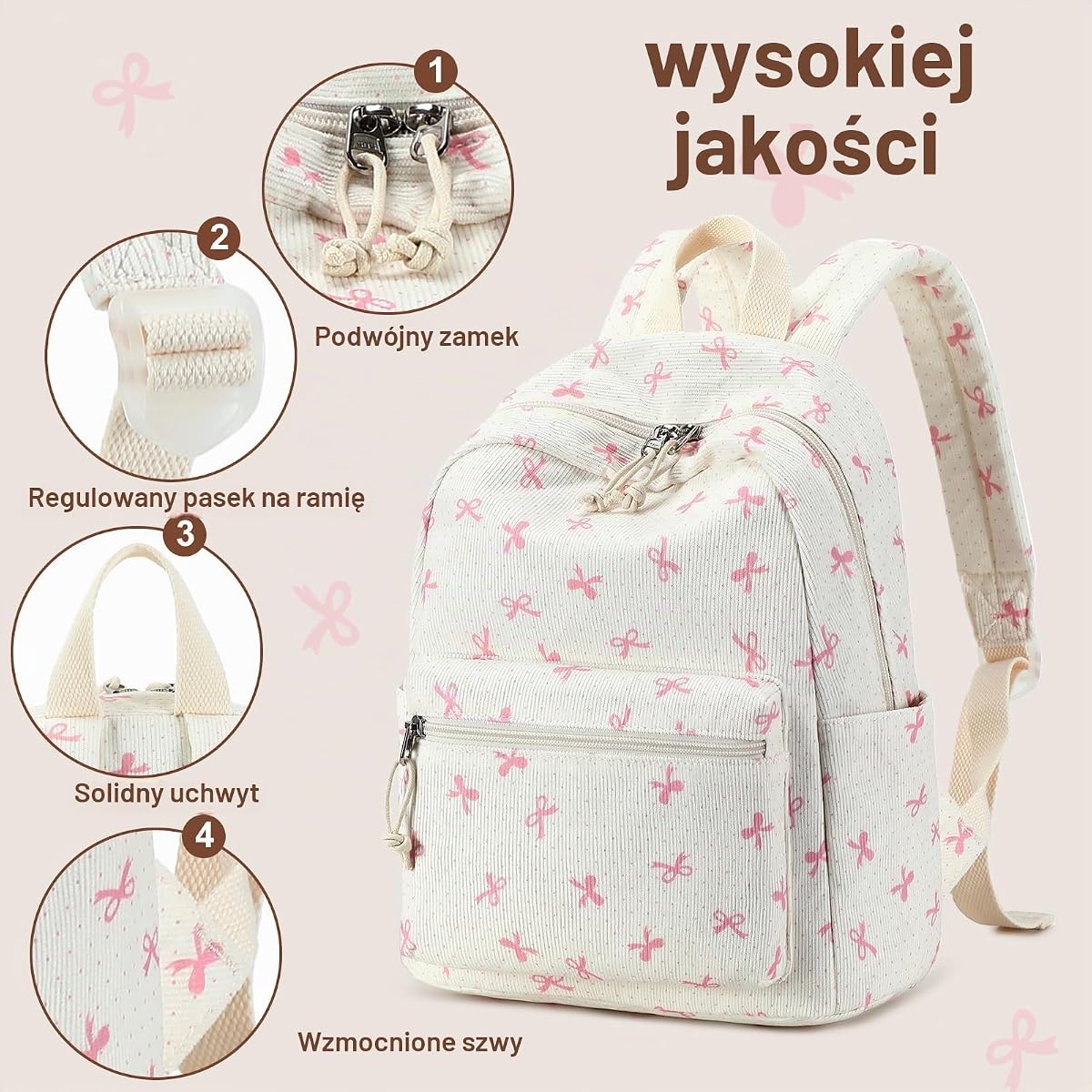 LEDAOU Mini plecak, portfel dla dziewcząt, mały plecak dla kobiet, nastolatków, dzieci, do szkoły, na podróż, torba na ramię