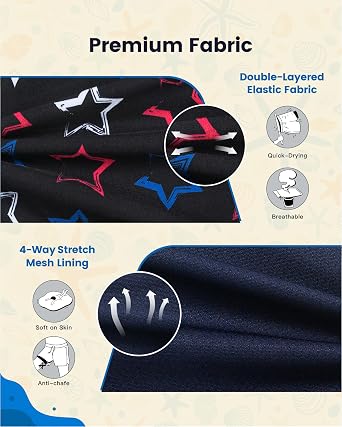 SURF CUZ Mens Swim Trunks with Compression Liner Quick Dry Swim Shorts Swimming Trunks 2 in 1 Bathing Suit Zipper Pockets