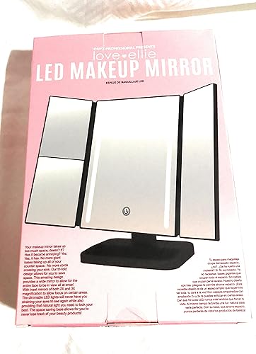 Miniatura 2 de Espejo triple de maquillaje LED, negro (32342)