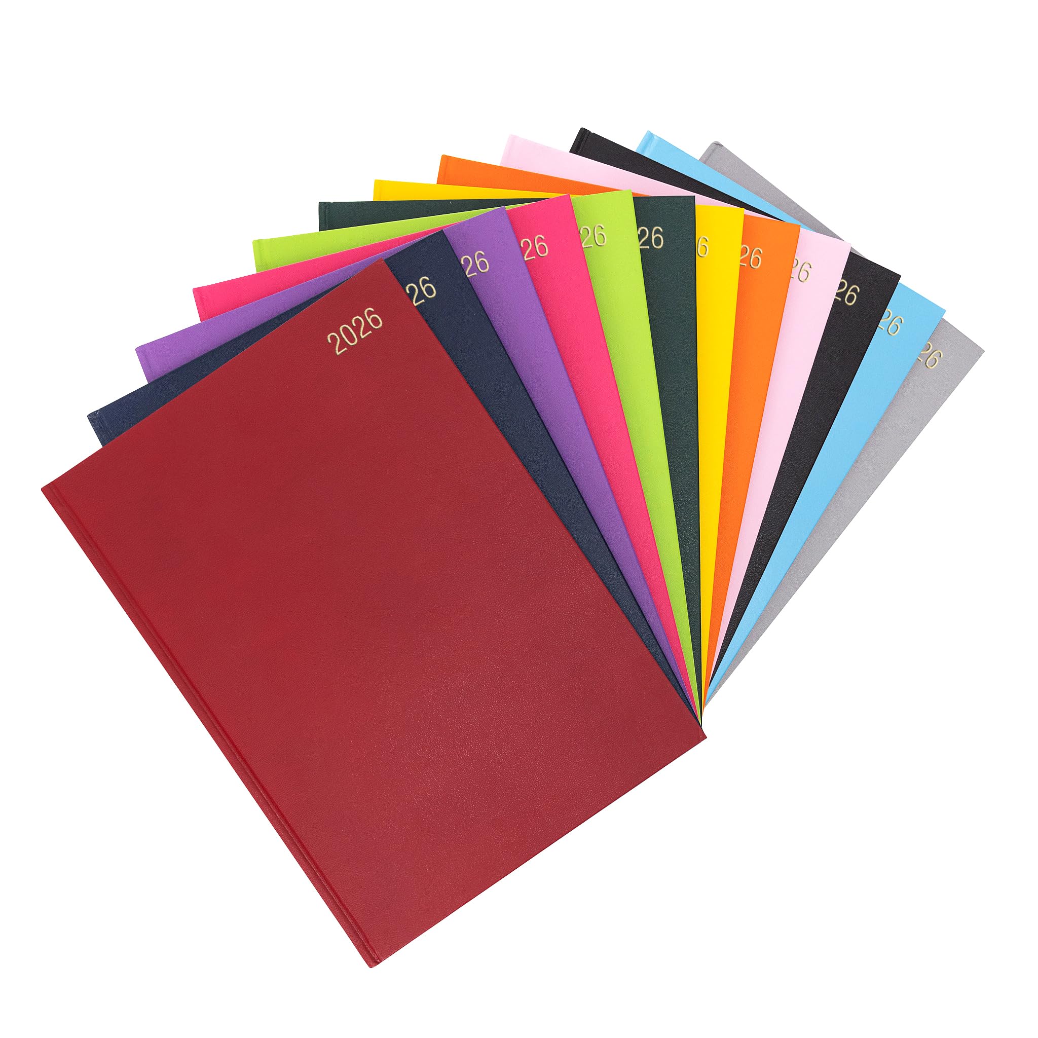 evelay 2026 Diary A4 A5 Day to Page Hardback Full Year Planner Organiser Journal (A4 Page a Day, Red)