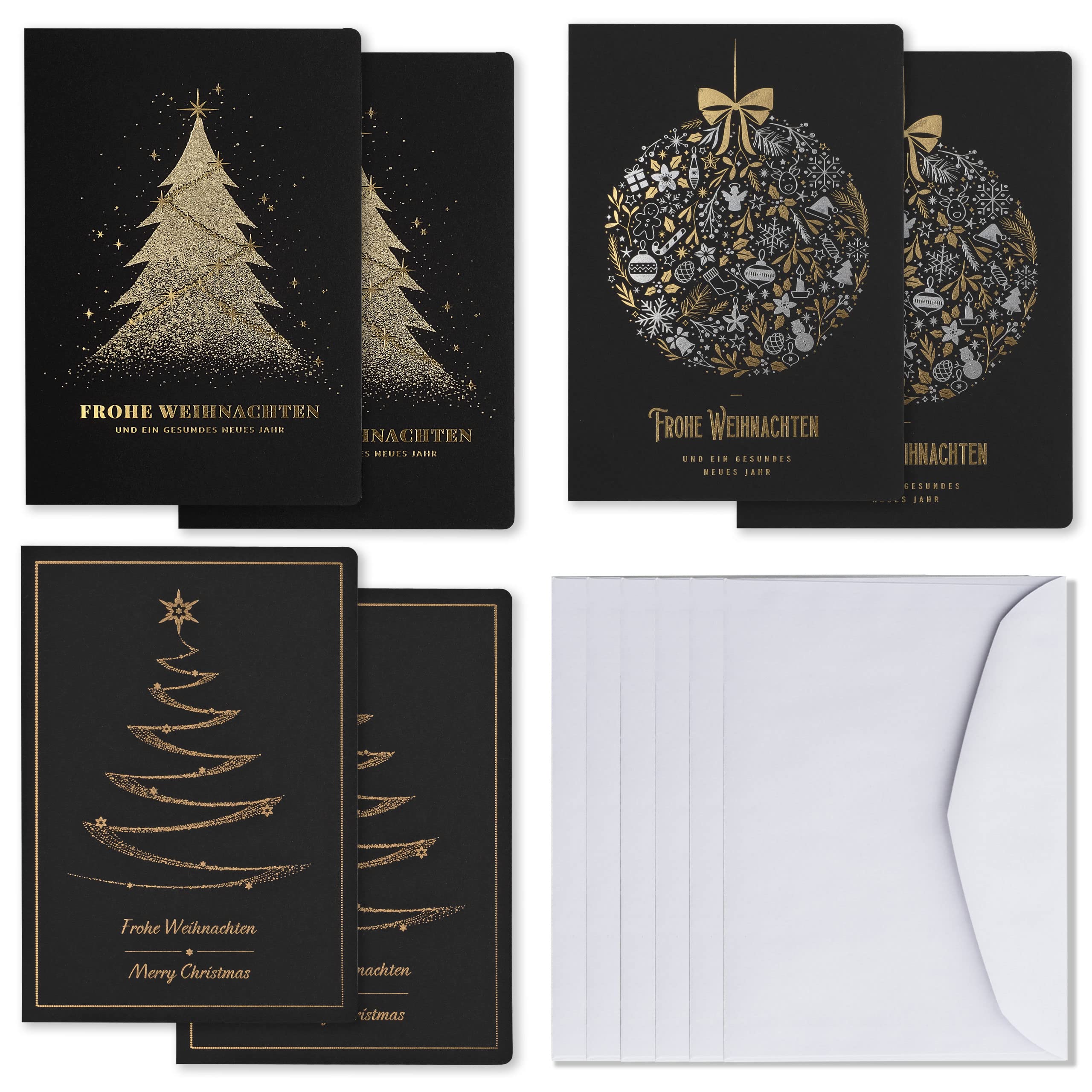 Art Nuvo - Exclusive Christmas cards - A set of 6 cards, made on elegant paper with light beige inserts and envelopes, 120 x 170 mm
