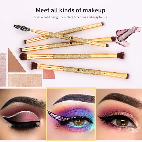 Miniatura 8 de DUcare Brochas terminadas dobles del maquillaje del contorno del cepillo del maquillaje de la sombra de ojos